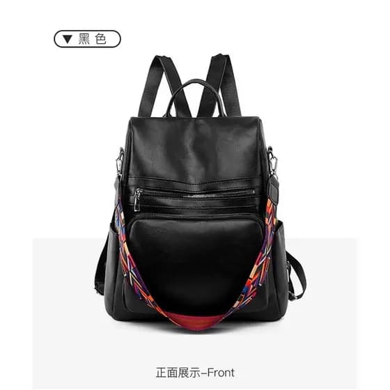 mochila feminina couro sintético anti foro grande capacidade alça ombro colorida
