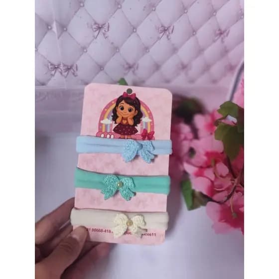 kit 3 Faixas de Bebê Recém Nascido 🎀 kit 3 Faixas de Bebê com lacinho de crochê Faixas para bebê 🎀