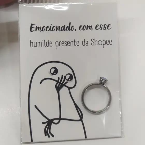 Presente Feminino Anel Solitário Com Cartão