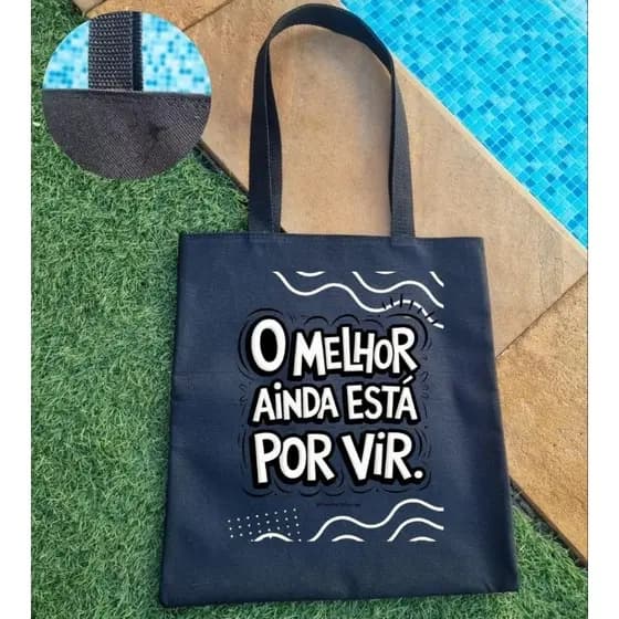 Sacola Ecobag bolsa para o dia a dia com frase O MELHOR ESTA POR VIR. envio imediato