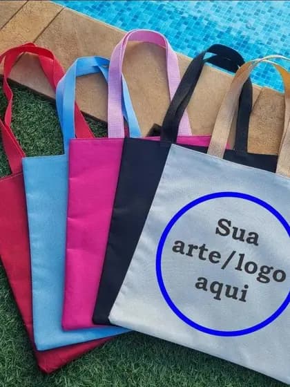 kit de bolsa PERSONALIZADA com SUA LOGO OU ESTAMPA . SEM LIMITE DE CORES . ESTAMPAS ALTA QUALIDADE