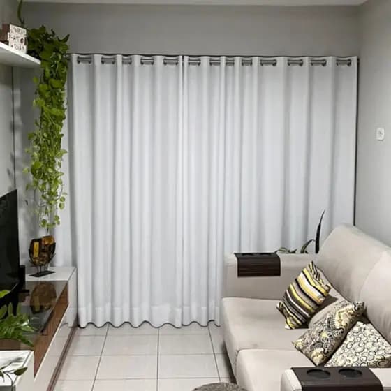 Cortina Voil Gaze De Linho 5,00 x 2,40/2,50/2,60/2,70/2,80 C/forro Blackout Grosso Original