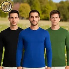 Kit 2 Camisa Térmica unisex proteção uv 50+ segunda pele camisa manga longa