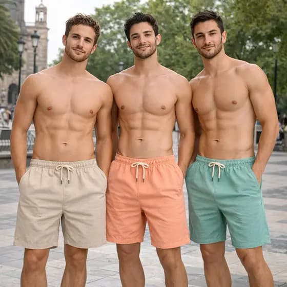 Kit 3 short linho masculino bermuda mauricinho adulto