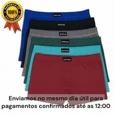 kit 6 cuecas boxer adulto em microfibra cueca box masculina