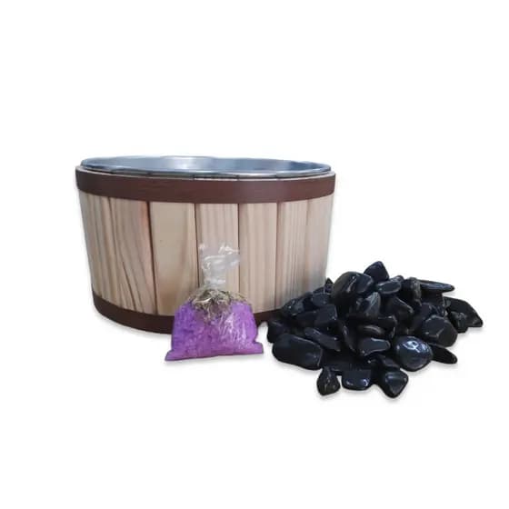 Kit Spa Tina Escalda Pes Com Pedras Sal Bacia Pedicure Balde Newborn