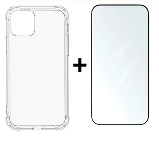 Kit Capa TPU + Película Vidro 3D iPhone X XS 11 12 13 14 15 16 17 Pro Max - Ramos