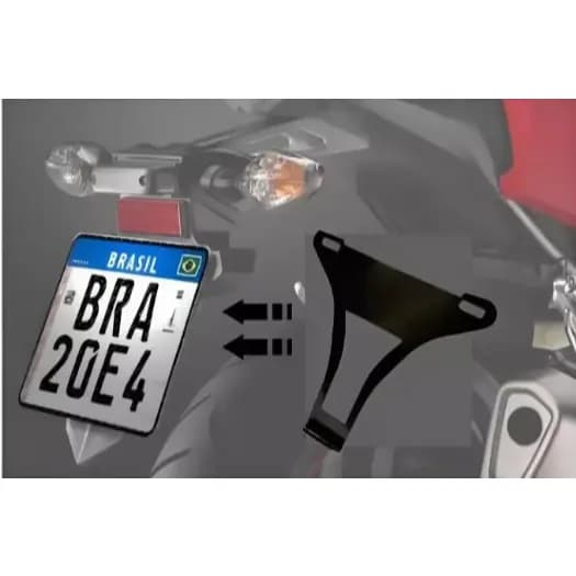 Suporte Protetor Placa Moto Mercosul Universal Moldura ferro aço