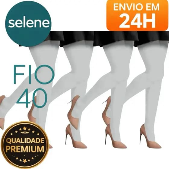 Kit 4 meia calça fio 40 branca uso diário envio imediato