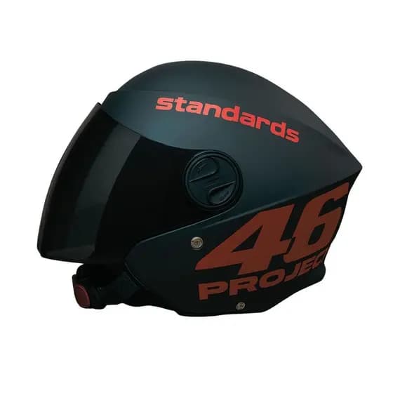 Capacete Adesivado Project 46 Vermelho Preto Fosco Com Viseira Fumê