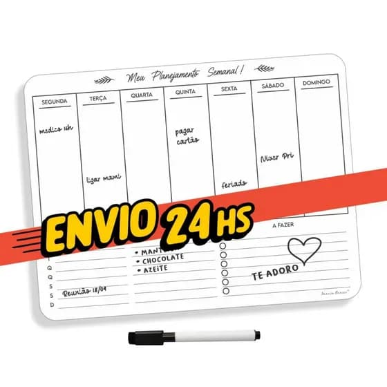 imã geladeira lembrete lousa planner magnetica anotação quadro decoração calendario com caneta