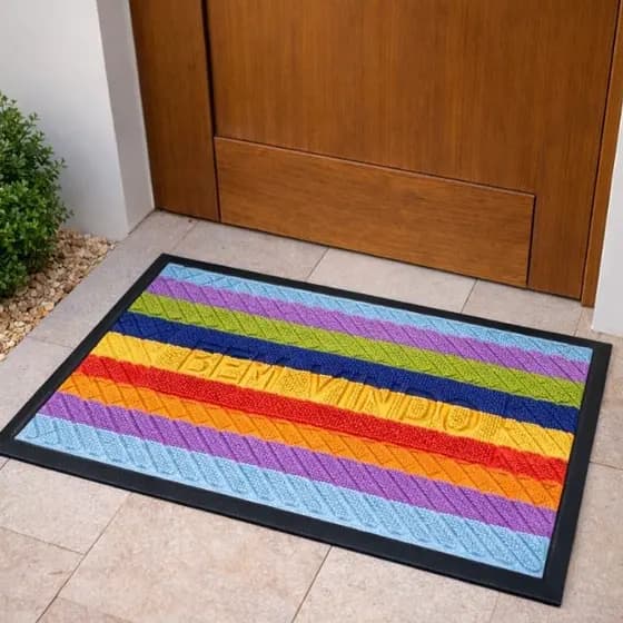 Tapete Capacho De Entrada Bem Vindo Divertido Antiderrapante Pvc Cores