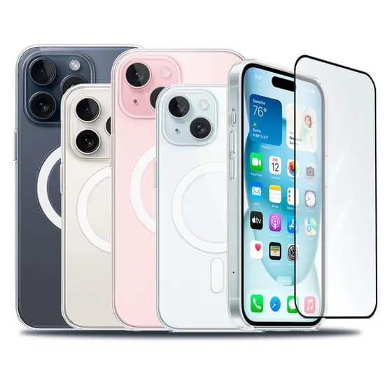 Kit Pelicula 3D + Capinha iPhone 15 Case MagSafe Magnetica Carregamento Inducao e Sem Fio Todos os Modelos iPhone 15 Plus, iPhone 15 Pro, iPhone 15 Pro Max