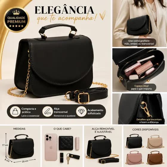 Bolsa Feminina Tira Colo De Lado Cluch Festa