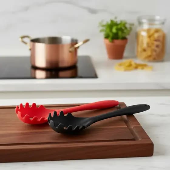 Utensilios De Cozinha Pegador De Massa 27cm Silicone Grande Macarrão Multiuso 1/2 Peças