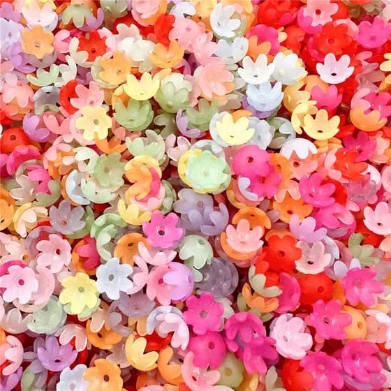 30 Pçs Criativo Fosco Flor Contas DIY Jóias Acessórios 14mm Receptáculo Acrílico Para Pulseira Brincos Fazendo