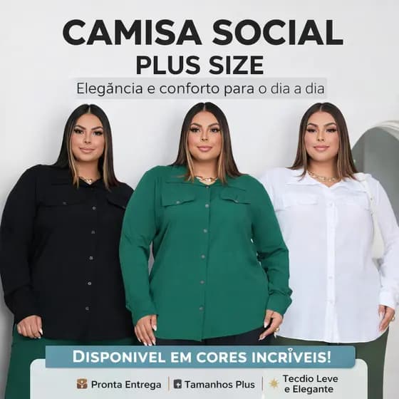 Blusas Sociais Femininas Plus Size Branca