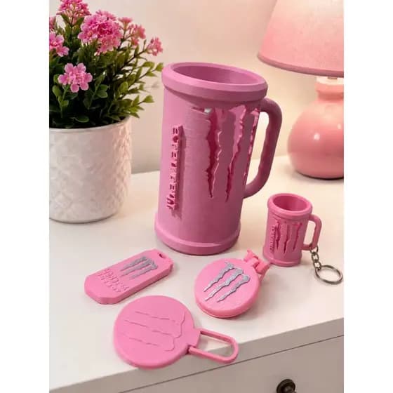 Copo Monster 473ml Personalizado | Porta Lata Com Nome +Kit Suporte / Porta Lata / Caneca Energético + Abridor + Tampa +