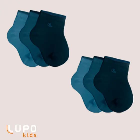 6 Pares De Meias Masculina e Feminina Lupo Com Punho Soft Em Algodao Infantil Baby