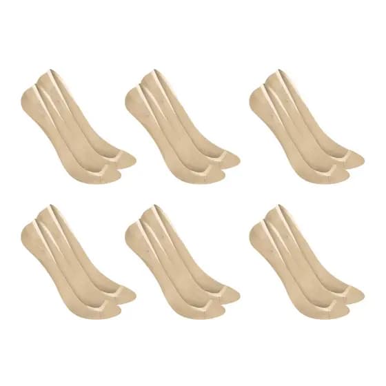 Kit Com 6 Pares De Meias Super Invisivel Selene De Algodao Feminina Modelo Sapatilha