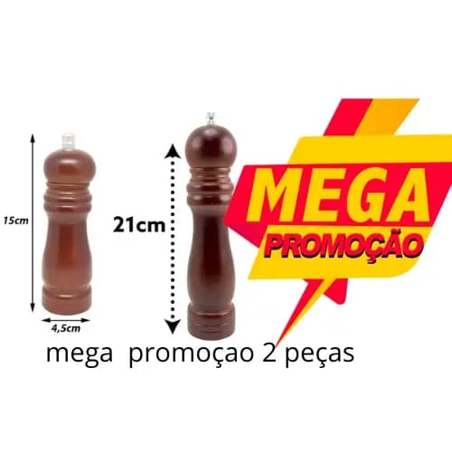 Moedor Pimenta Sal Condimento Tempero Grão Manual De Madeira ESCURO