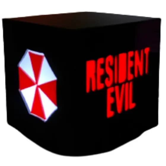 Luminária RESIDENT EVIL Umbrella Corporation Abajur De Mesa Quarto Geek Gamer Decorativo Presente
