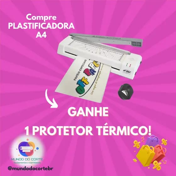 Plastificadora e Laminadora OFF-LG03 3x1 A4 e A3 Guilhotina Arredondador de Borda Escritório OFFPAPER