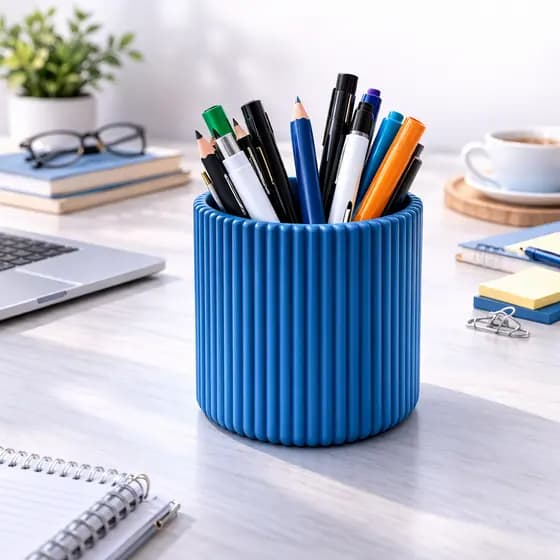 Organizador Porta Caneta de Mesa Porta Lápis Canelado Escolar Objeto Escritório Home Office Multiuso