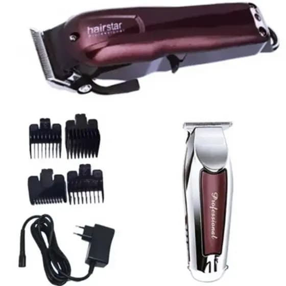 Máquina de Cortar Cabelo KM 209 + Máquina de Acabamento KM 202 Hairstar