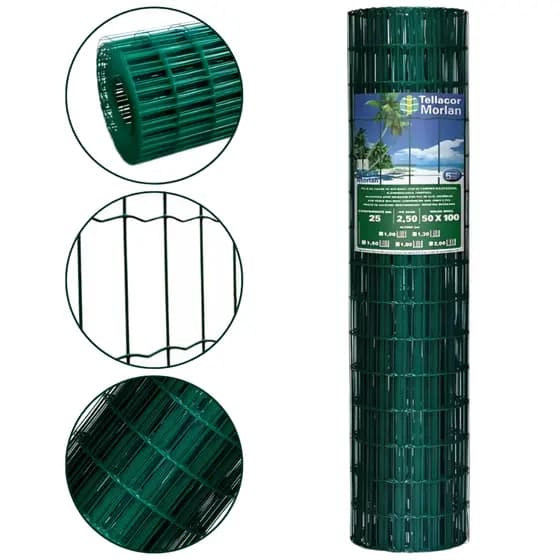 Tela (Cerca) Soldada Revestida Pvc 1,00mx25m Tellacor - Verde Morlan