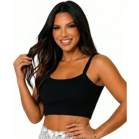 Cropped Ribana Premium Feminino Alcinha Sem Bojo Oferta Imperdível Moda Blogueira Verão