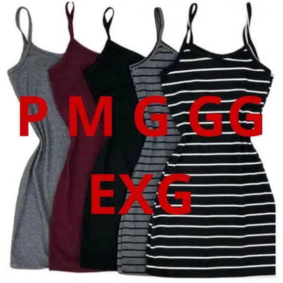Vestido Feminino Liso e Listrado Alça Fina Vestido Curto Alcinha Tubinho Sem Bojo Moda blogueira
