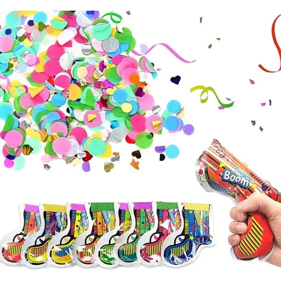 05 Lança Confete Boom Auto Inflável Graduação Chá De Casamento Aniversário Carnaval Festa Decorações