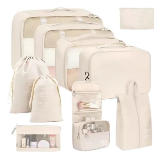 Organizador De Mala De Viagem Feminino Kit Completo Com 10