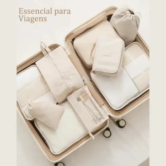 Kit 10 Necessaire Feminina Organizador De Malas Para Viagem