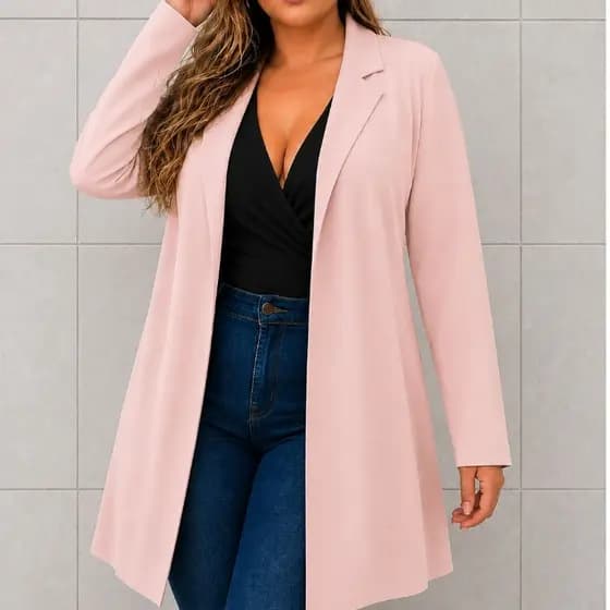 Sobretudo Feminino Max Blazer Longo Casaco de Frio Plus Size 44 Ao 52