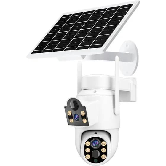 Câmera Solar Wifi Lente Dupla 2k Visão Noturna Icsee 128GB