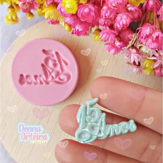 Molde de Silicone 15 Anos/Debutante cód 1545 | Biscuit, Pasta Amereicana, Resina, Gesso