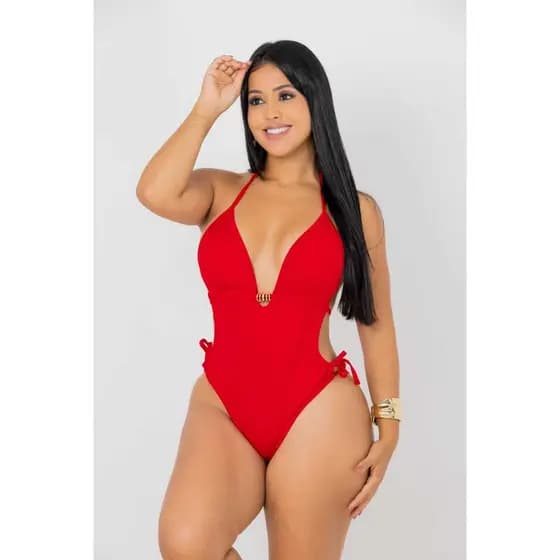 Promoção Maiô Bory Blogueirinha Com Decote Em V Verão Moda Feminina