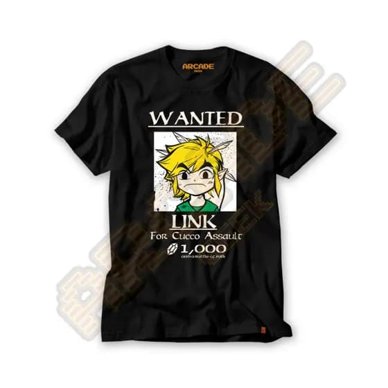 Camiseta Gamer Zelda Wanted Link Cucco Assault