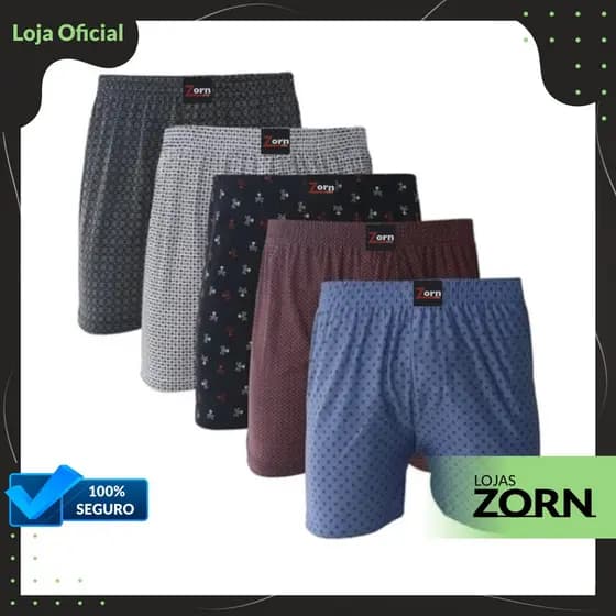 Kit 05 Samba Canção Short de Dormir Masculino Adulto ZORN