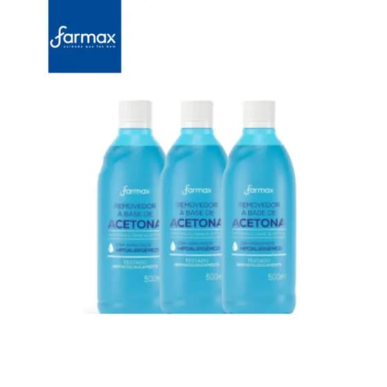 Kit Removedor de Esmalte com Acetona Farmax 500ml