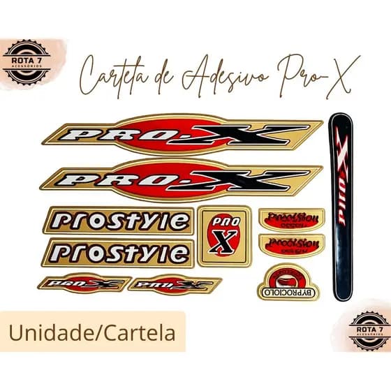 Cartela de Adesivo Pro-X ProStyle Bicicleta Bike MTB