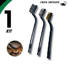 Kit Escova Multiuso de Aço, Latão e Nylon para Limpeza Pesada – Uso Automotivo e Ferramentas