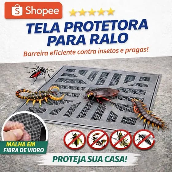 Protetor de Ralo Anti Insetos e Pragas | Tela de Fibra de Vidro Resistente
