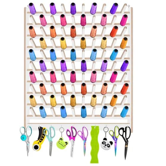 Suporte Porta Fios Linhas Costura 100 Cones Com Suporte Vies