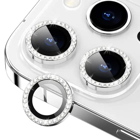 Película De Câmera Strass Brilho Diamante Para iPhone 13 Pro Max Mini Pro Lente De Luxo Blindada