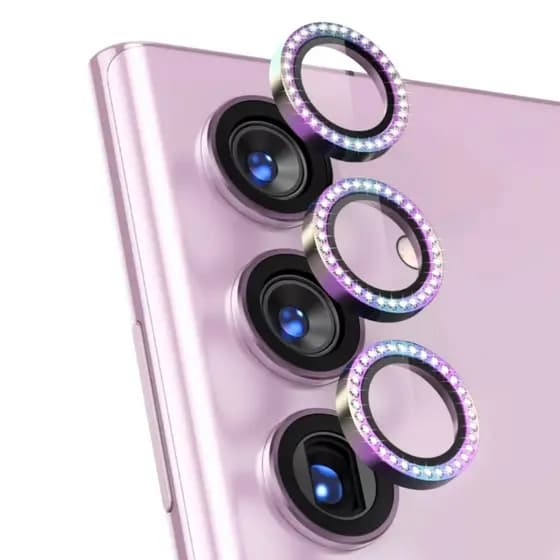 KIT CÂMERA DIAMANTE STRASS PARA GALAXY A14 / A15 / A34 / A35 / A54 / A55 / S23 FE