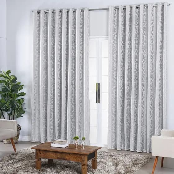 Cortina Jacquard Sala E Quarto 2,80 x 2,30 (L x A) Sala Quarto Porta