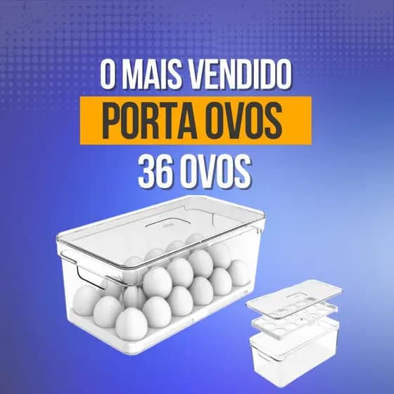 Organizador De Geladeira Porta Ovos Grande Com Tampa 36 un Acrílico Resistente Utensílios De Cozinha